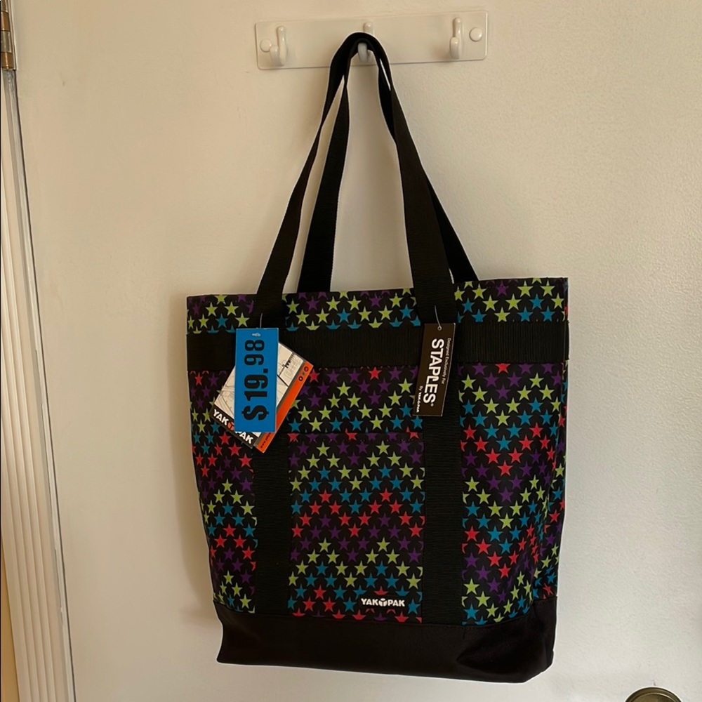 Colorful Star Pattern Tote Bag Yak Pak Staples